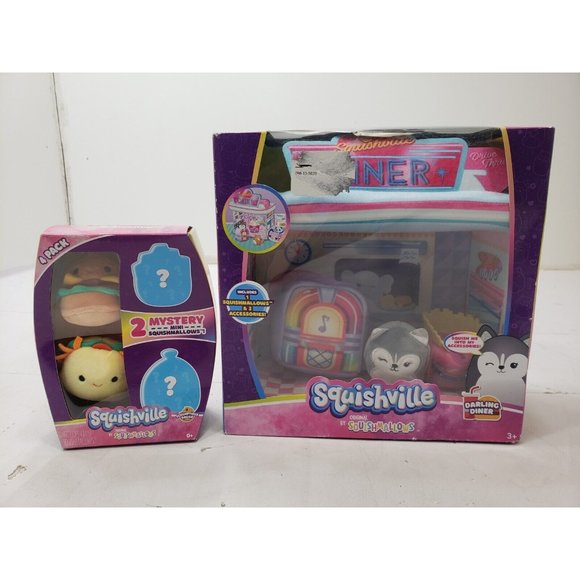 Squishmallows Squishville Scrumptious Squad & Darling Diner Set 5 Minis New